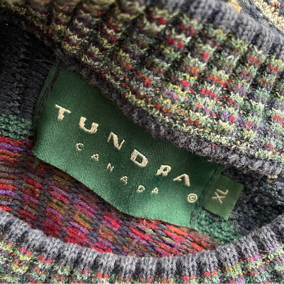 Vintage Tundra Coogi Style Knit Grandpa Sweater Cotton Blend Mens Size XL - Picture 9 of 9